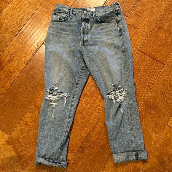 Agolde Riley High Rise Straight Crop in Blitz - Picture 7 of 12